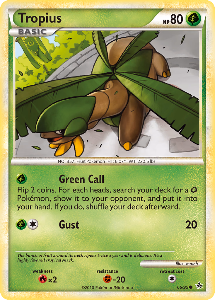Tropius Pokemon card (66/95, HS—Unleashed)