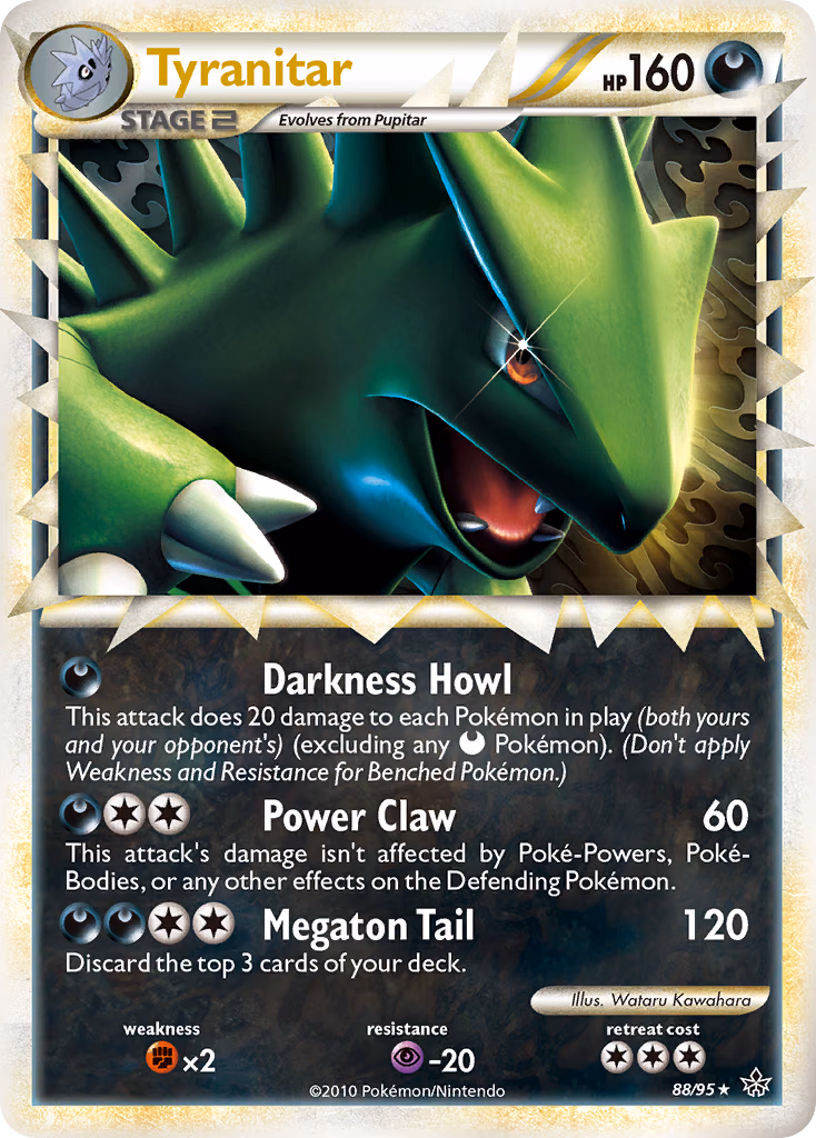 Tyranitar Pokemon card (88/95, HS—Unleashed)