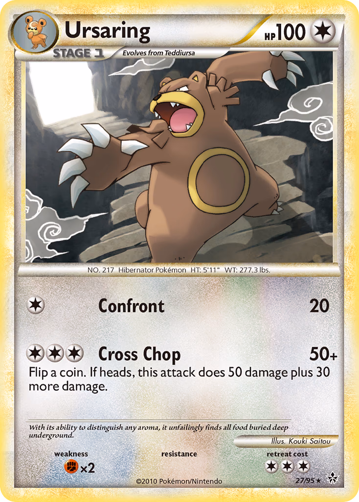 Ursaring Pokemon card (27/95, HS—Unleashed)