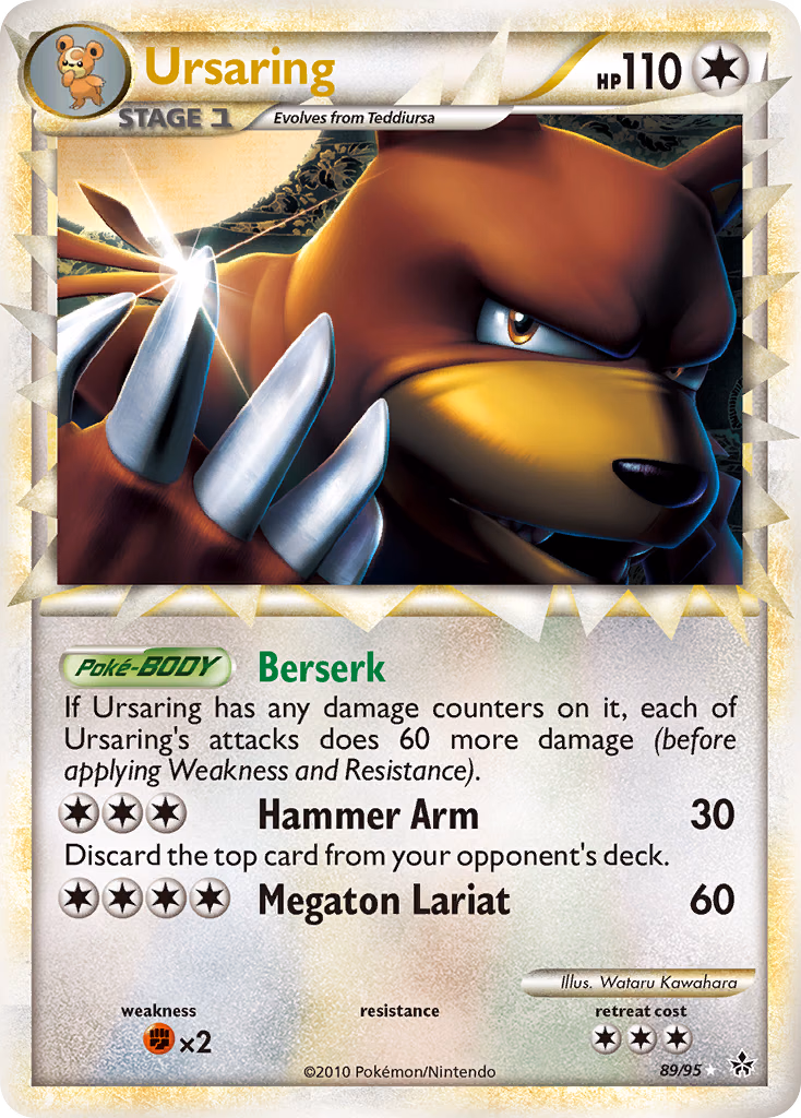 Ursaring Pokemon card (89/95, HS—Unleashed)