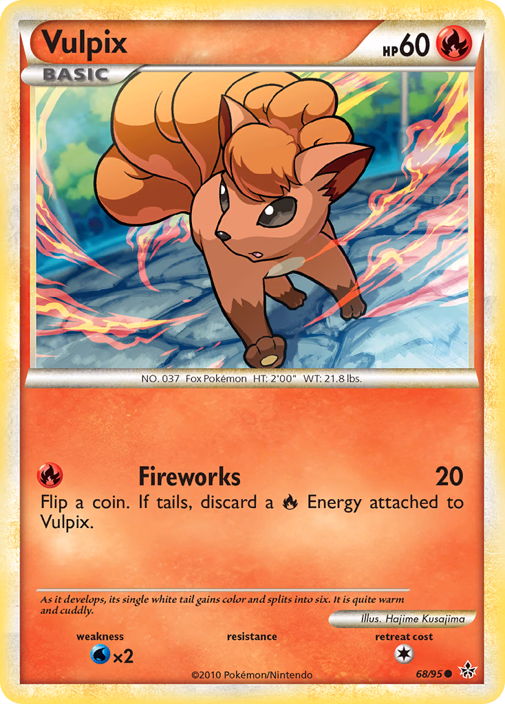 Vulpix Pokemon card (68/95, HS—Unleashed)