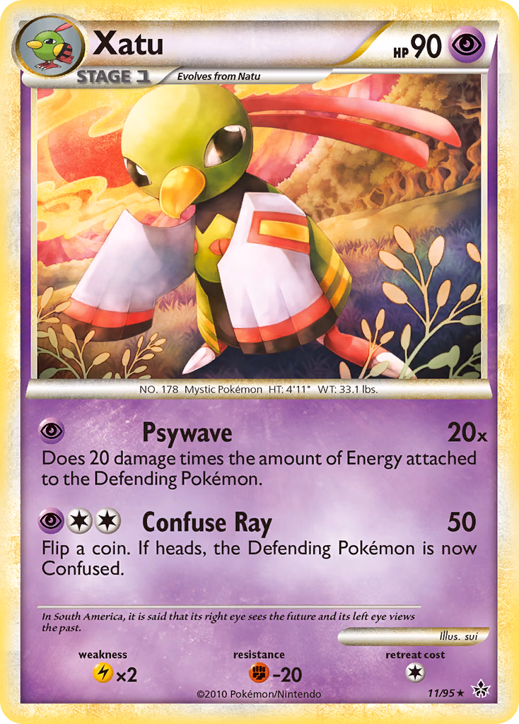 Xatu Pokemon card (11/95, HS—Unleashed)