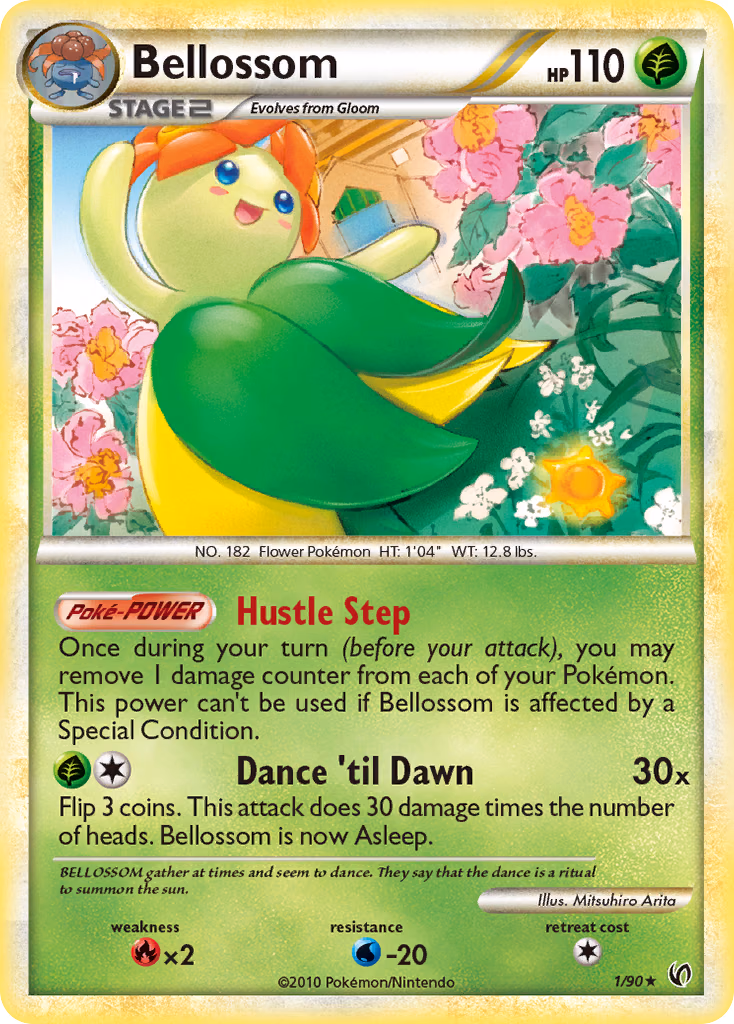 Bellossom Pokemon card (1/90, HS—Undaunted)