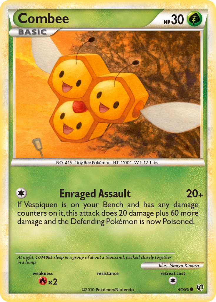 Combee Pokemon card (44/90, HS—Undaunted)