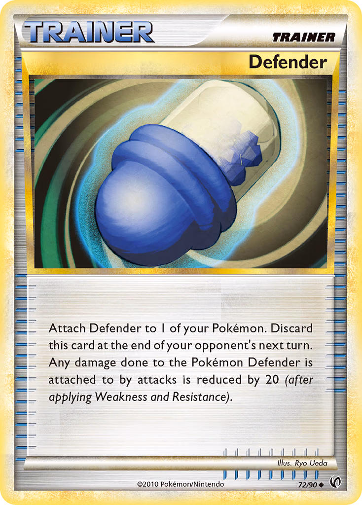 Defender Pokemon card (72/90, HS—Undaunted)