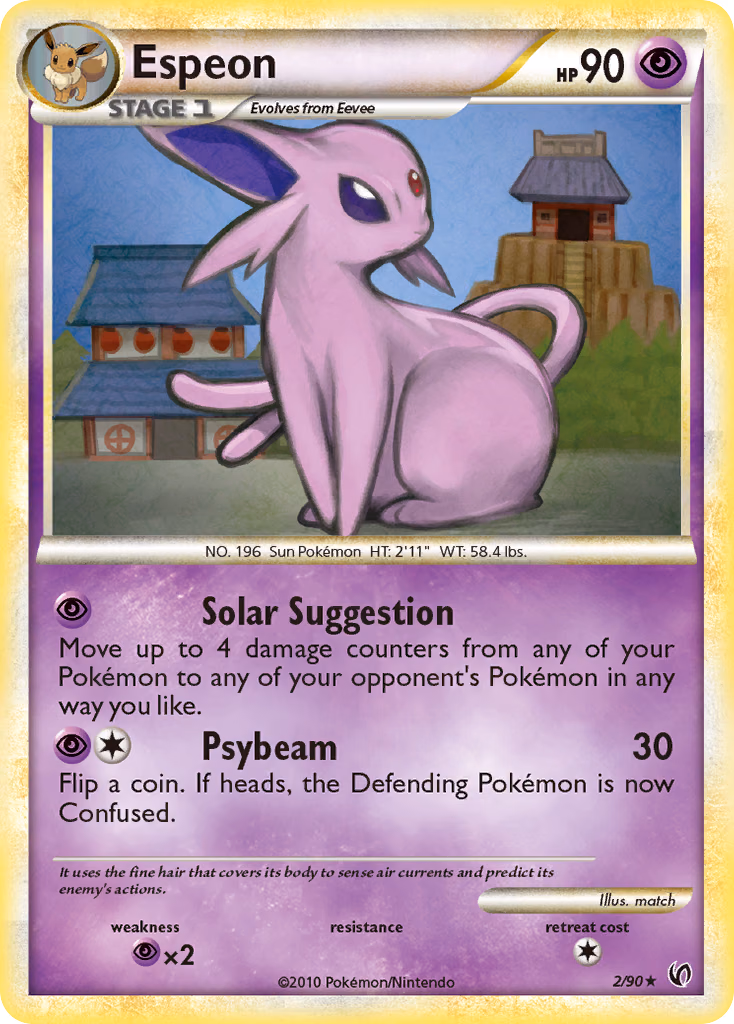 Espeon Pokemon card (2/90, HS—Undaunted)