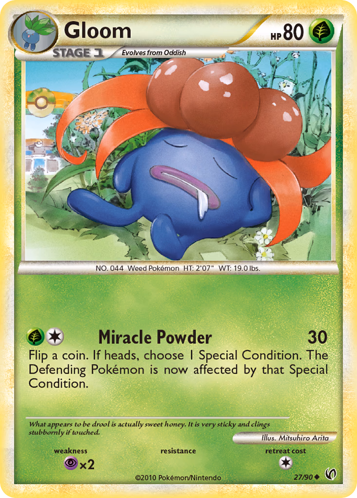 Gloom Pokemon card (27/90, HS—Undaunted)