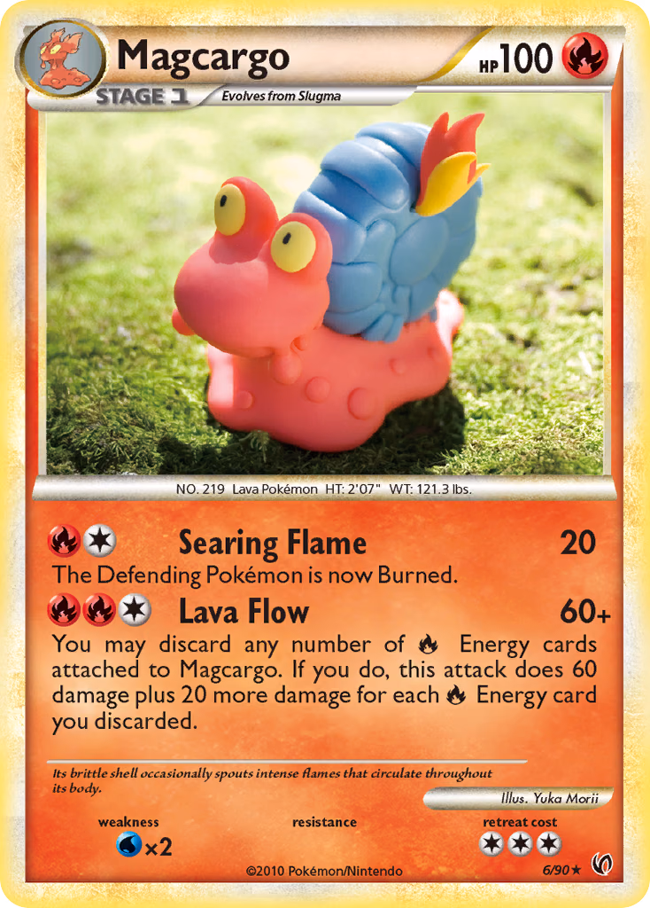 Magcargo Pokemon card (6/90, HS—Undaunted)
