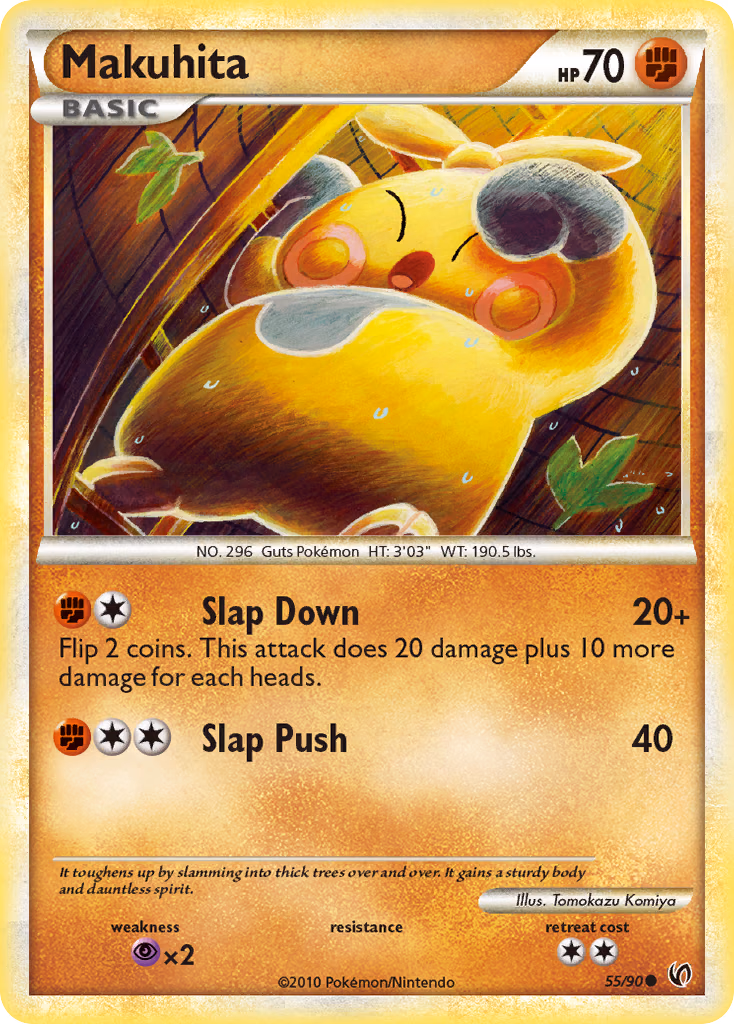 Makuhita Pokemon card (55/90, HS—Undaunted)