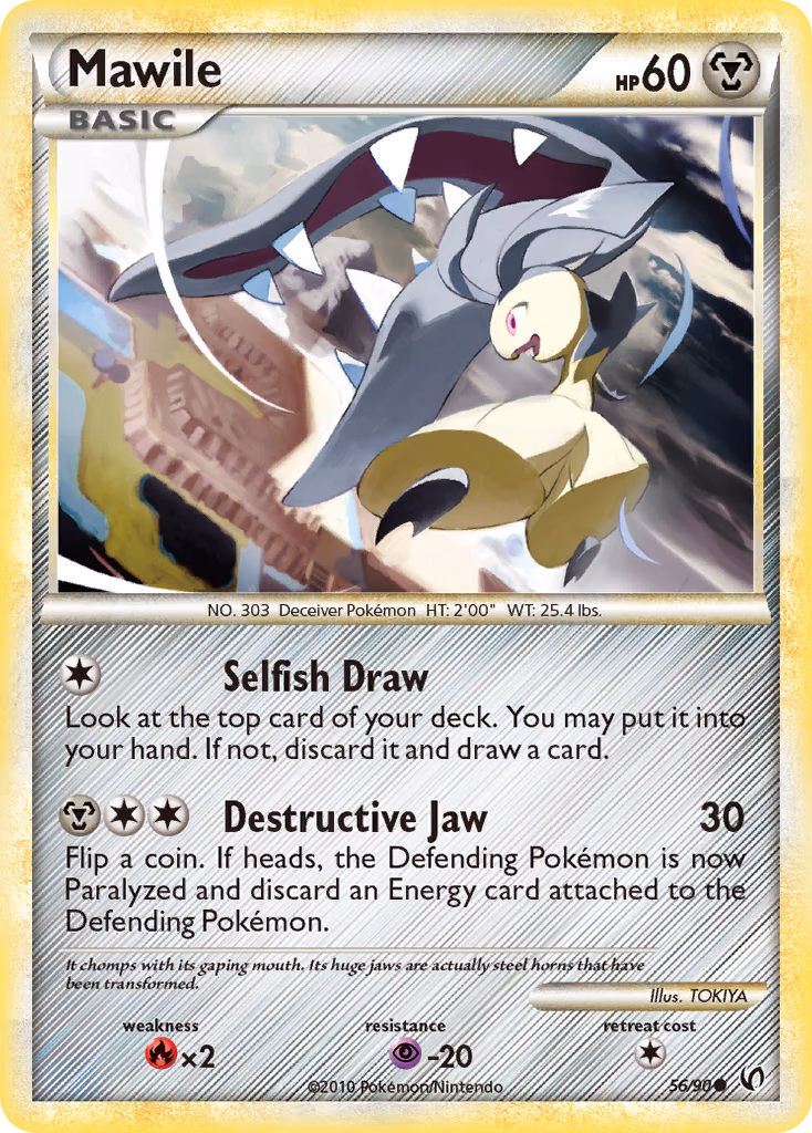 Mawile Pokemon card (56/90, HS—Undaunted)
