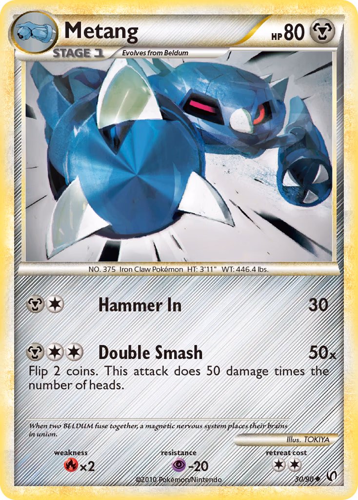 Metang Pokemon card (30/90, HS—Undaunted)
