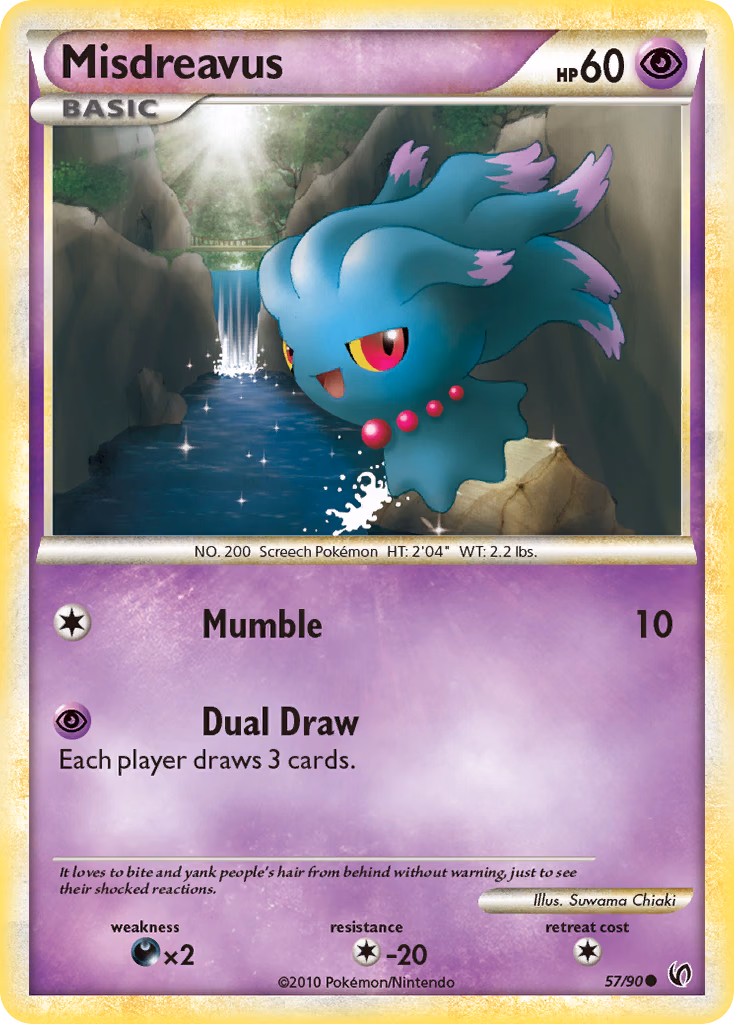 Misdreavus Pokemon card (57/90, HS—Undaunted)