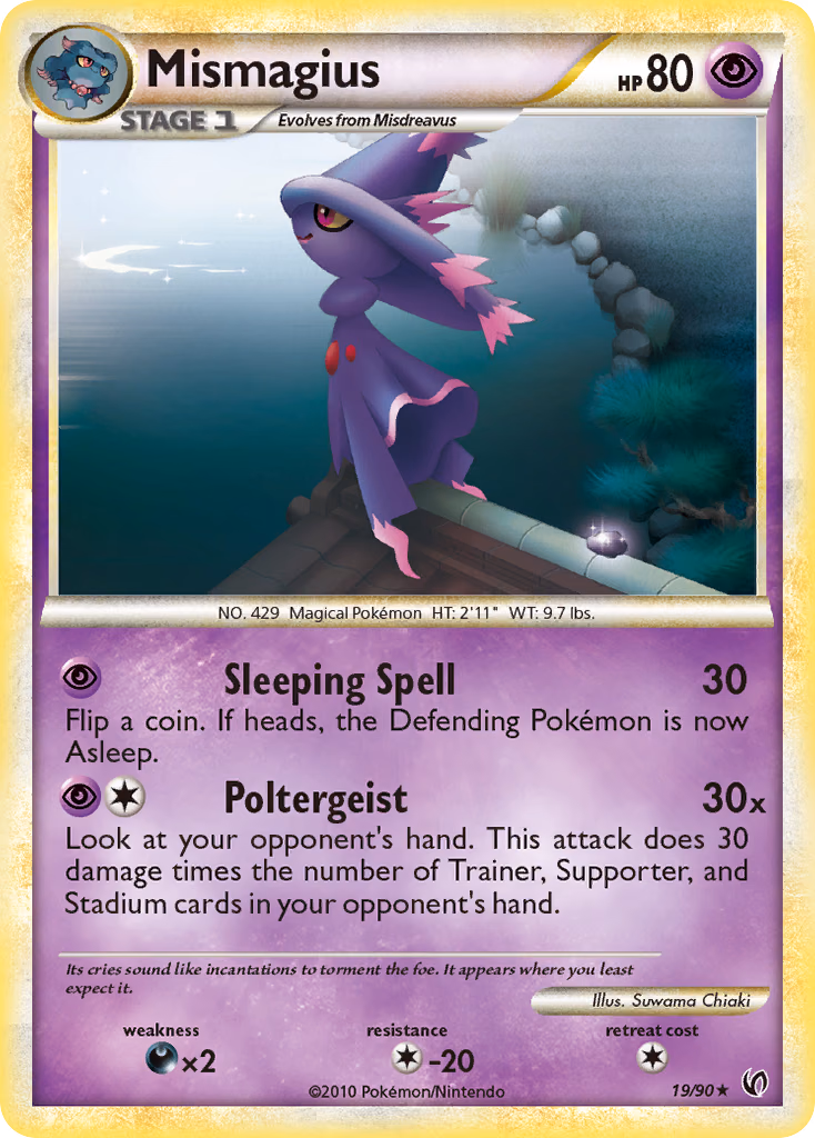 Mismagius Pokemon card (19/90, HS—Undaunted)