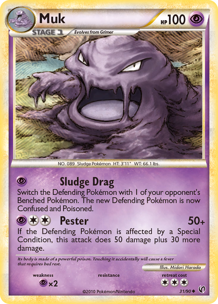 Muk Pokemon card (31/90, HS—Undaunted)