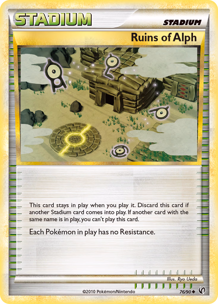 Ruins of Alph Pokemon card (76/90, HS—Undaunted)