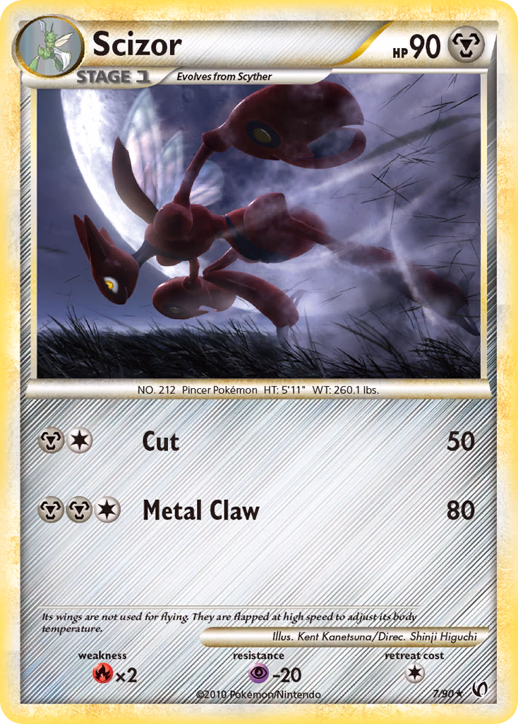 Scizor Pokemon card (7/90, HS—Undaunted)