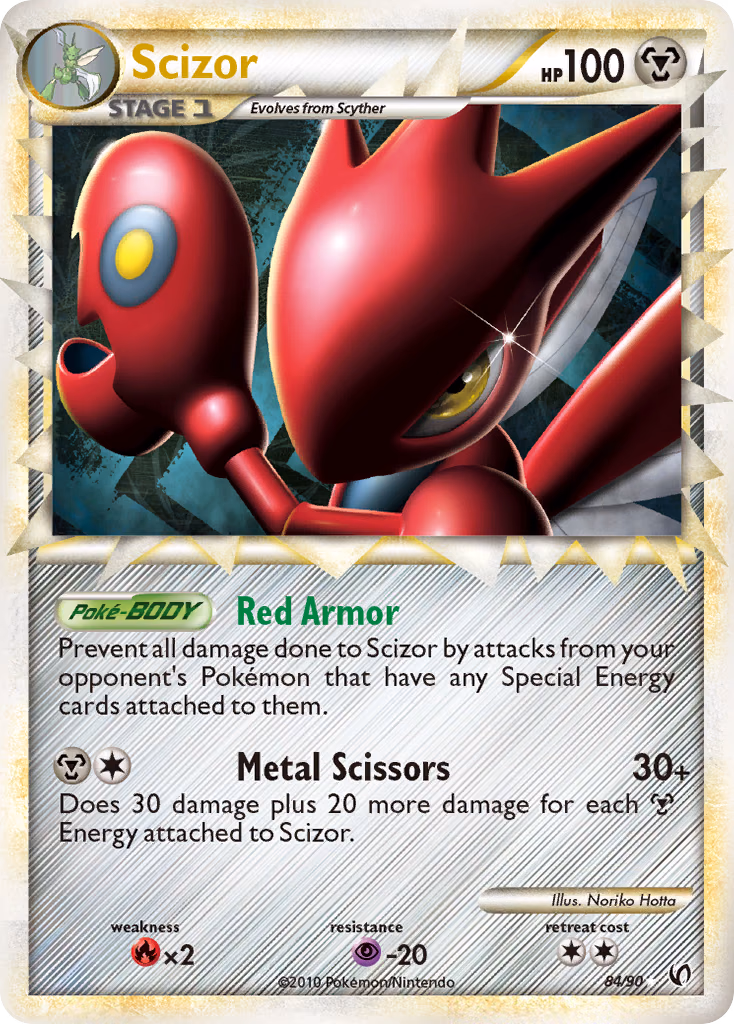 Scizor Pokemon card (84/90, HS—Undaunted)