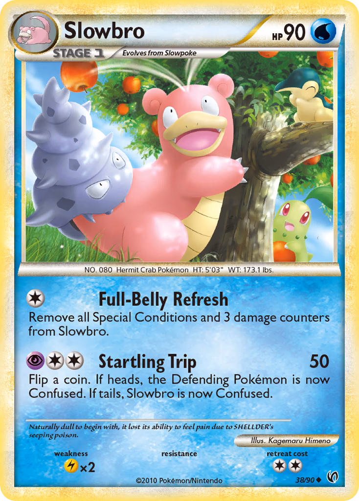Slowbro Pokemon card (38/90, HS—Undaunted)