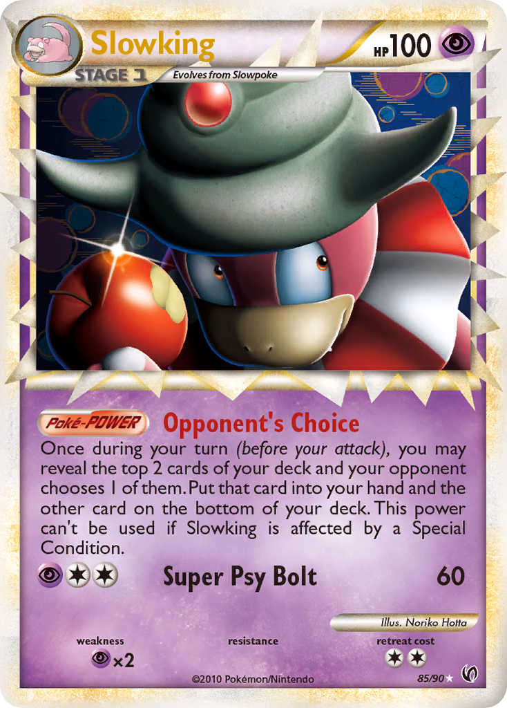 Slowking Pokemon card (85/90, HS—Undaunted)