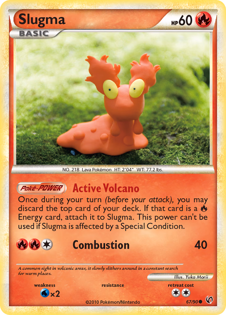 Slugma Pokemon card (67/90, HS—Undaunted)
