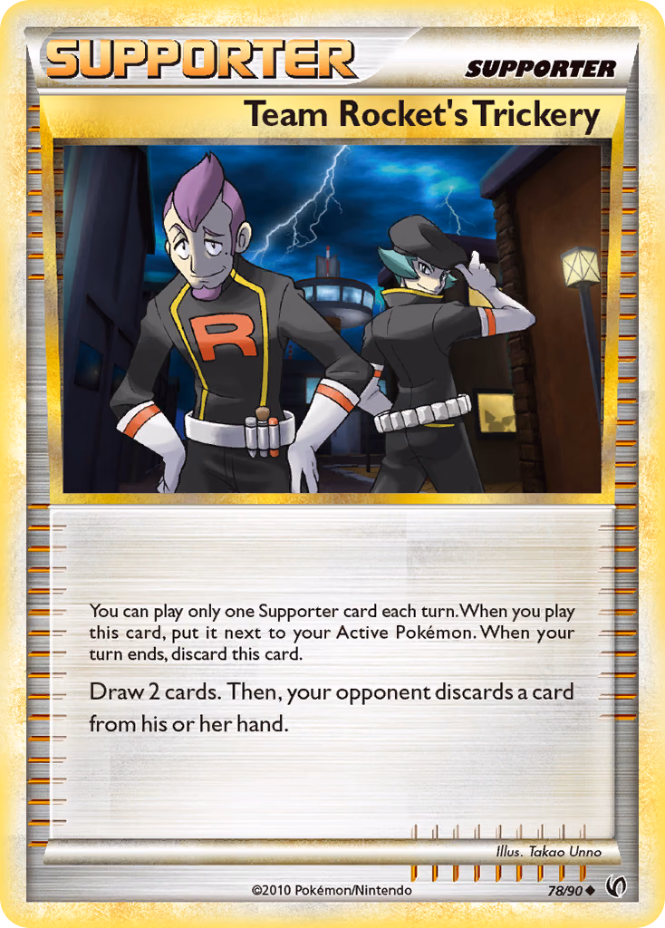 Team Rocket's Trickery Pokemon card (78/90, HS—Undaunted)