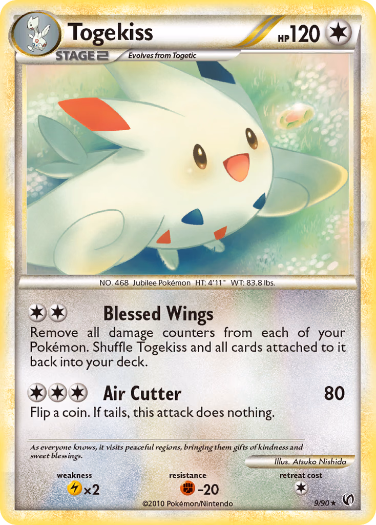 Togekiss Pokemon card (9/90, HS—Undaunted)