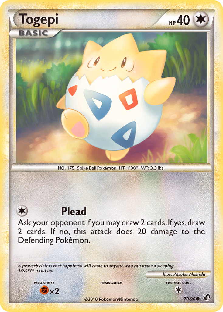 Togepi Pokemon card (70/90, HS—Undaunted)