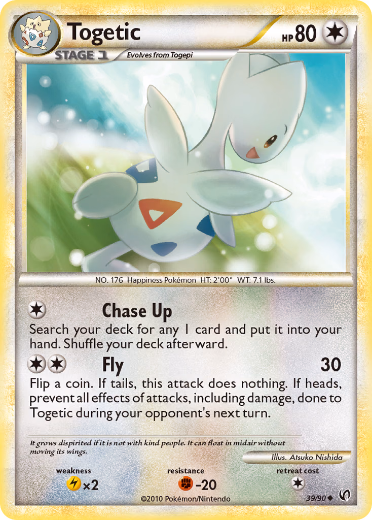 Togetic Pokemon card (39/90, HS—Undaunted)