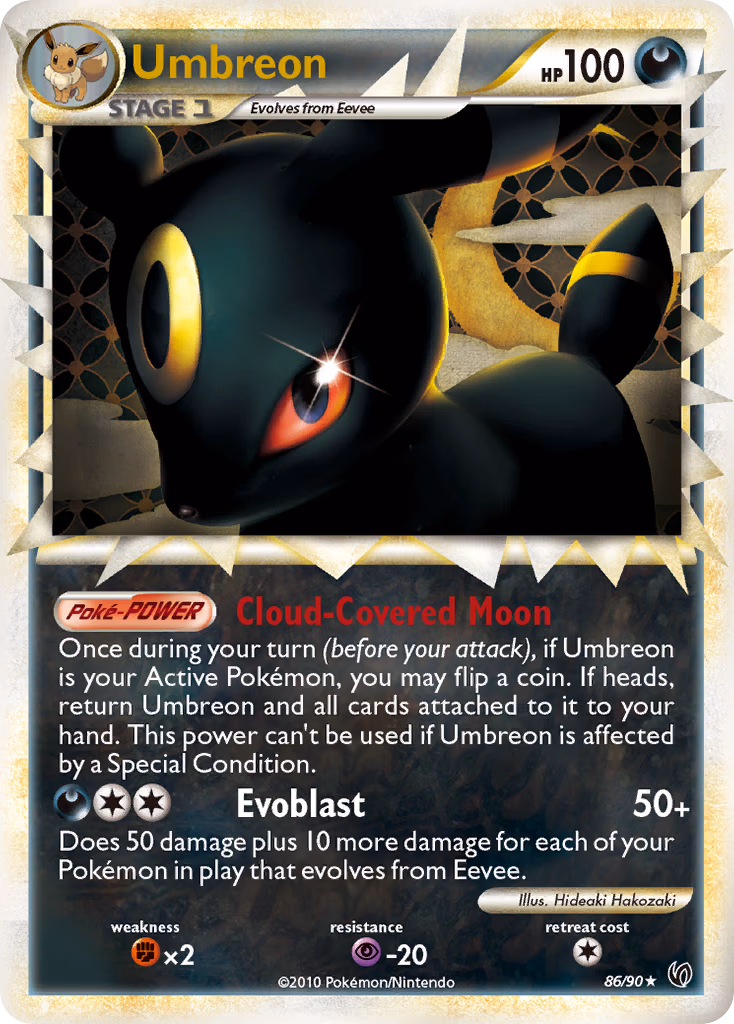 Umbreon Pokemon card (86/90, HS—Undaunted)