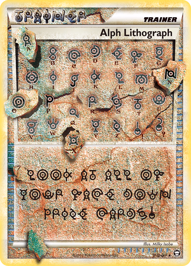 Alph Lithograph Pokemon card (FOUR, HS—Triumphant)