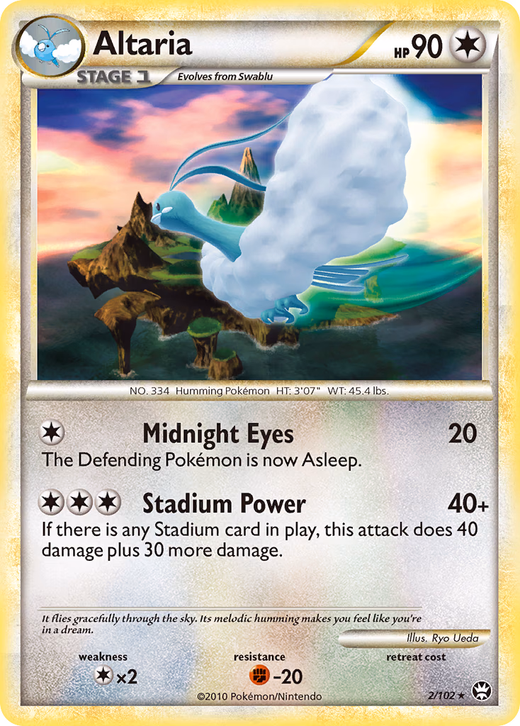 Altaria Pokemon card (2/102, HS—Triumphant)