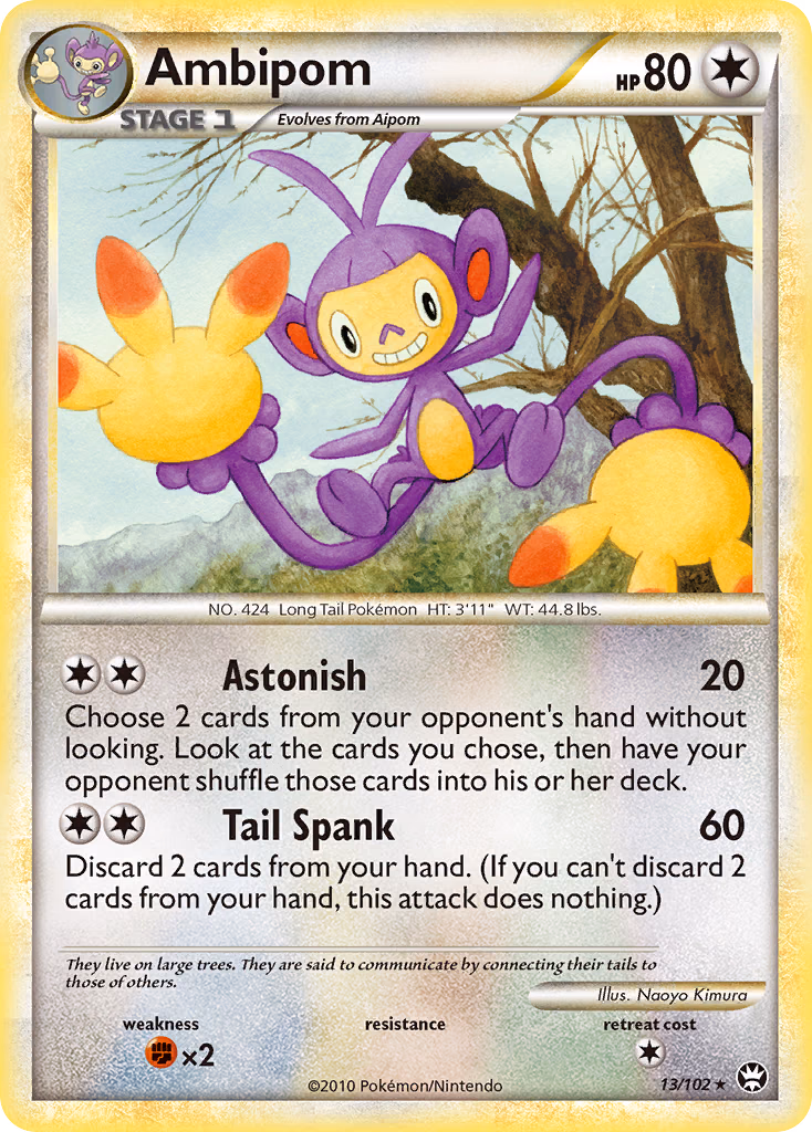 Ambipom Pokemon card (13/102, HS—Triumphant)