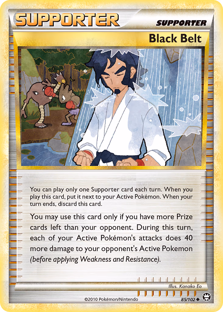 Black Belt Pokemon card (85/102, HS—Triumphant)