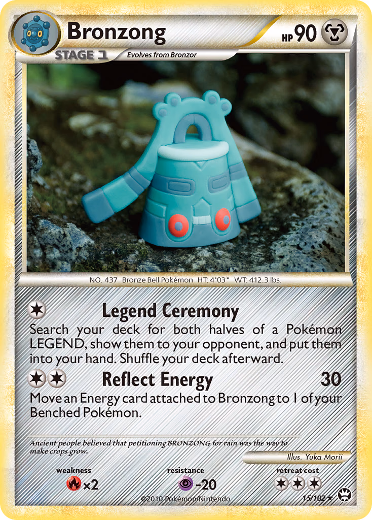 Bronzong Pokemon card (15/102, HS—Triumphant)