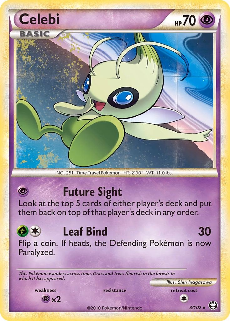 Celebi Pokemon card (3/102, HS—Triumphant)
