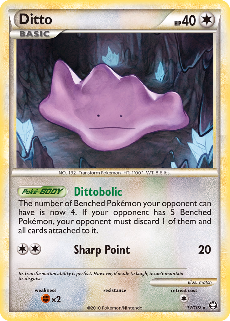 Ditto Pokemon card (17/102, HS—Triumphant)