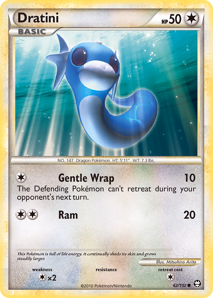 Dratini Pokemon card (62/102, HS—Triumphant)