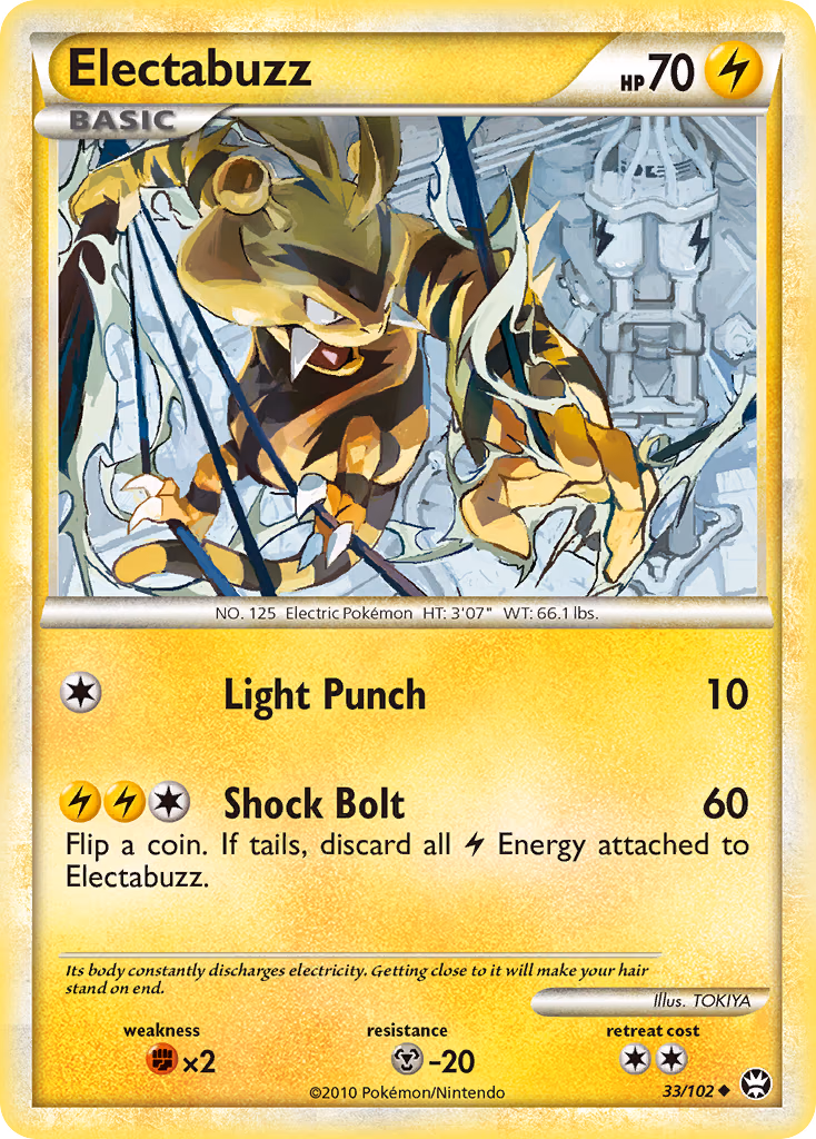 Electabuzz Pokemon card (33/102, HS—Triumphant)