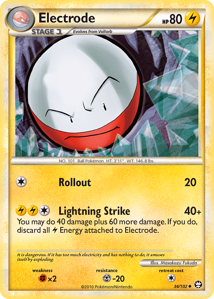 Electrode Pokemon card (34/102, HS—Triumphant)