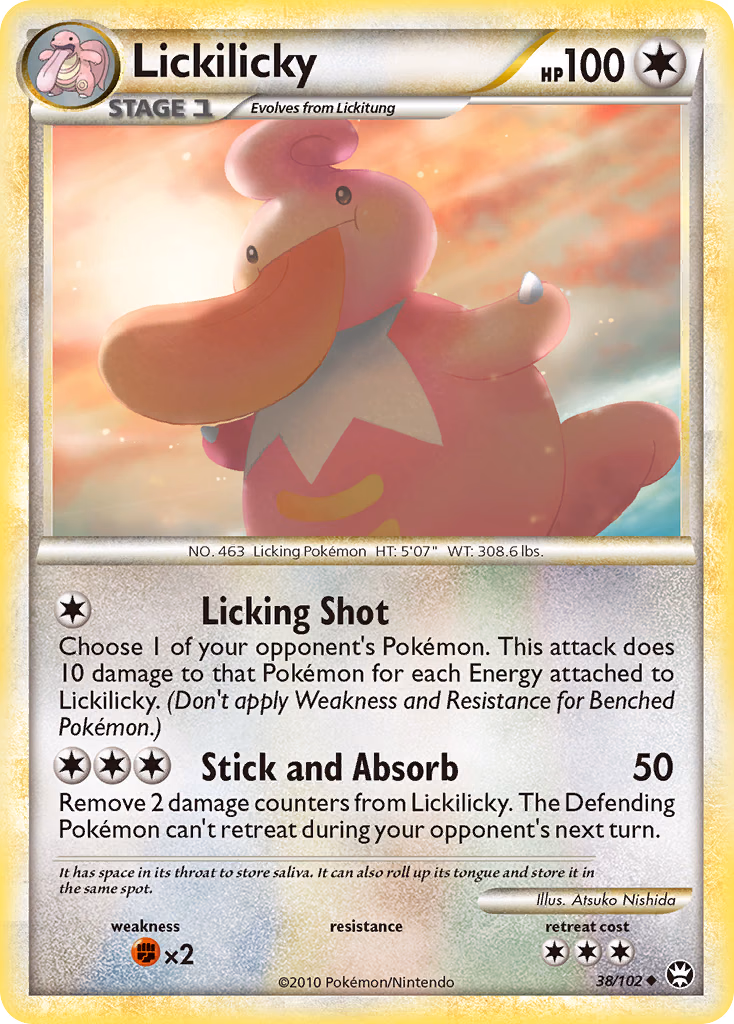 Lickilicky Pokemon card (38/102, HS—Triumphant)