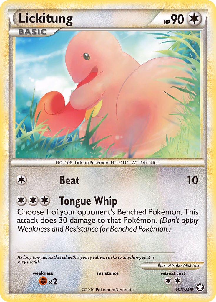 Lickitung Pokemon card (66/102, HS—Triumphant)