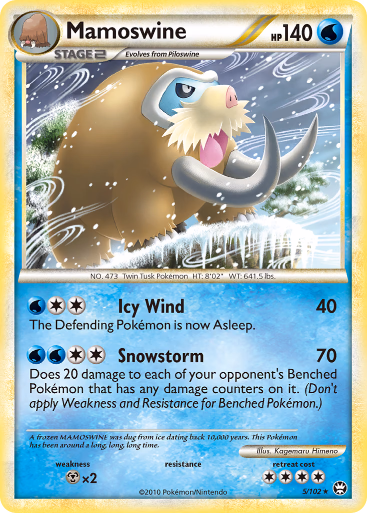 Mamoswine Pokemon card (5/102, HS—Triumphant)