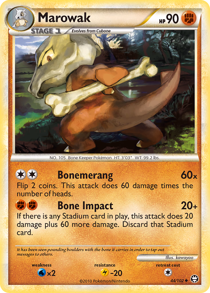 Marowak Pokemon card (44/102, HS—Triumphant)