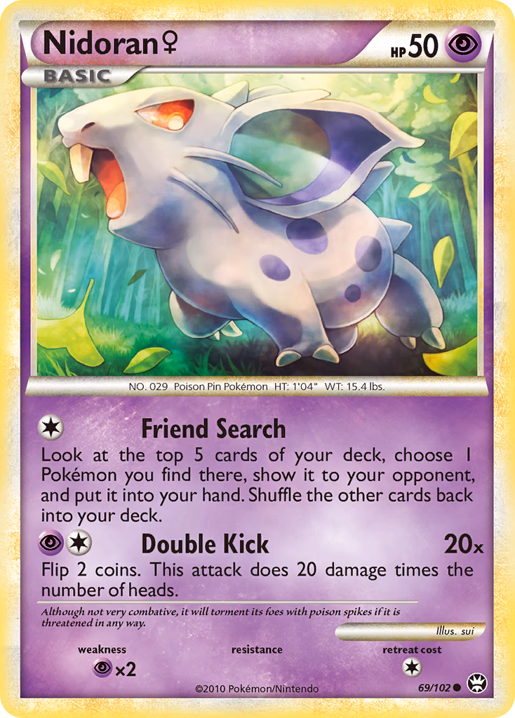 Nidoran ♀ Pokemon card (69/102, HS—Triumphant)