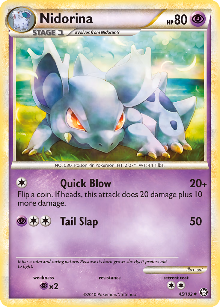 Nidorina Pokemon card (45/102, HS—Triumphant)