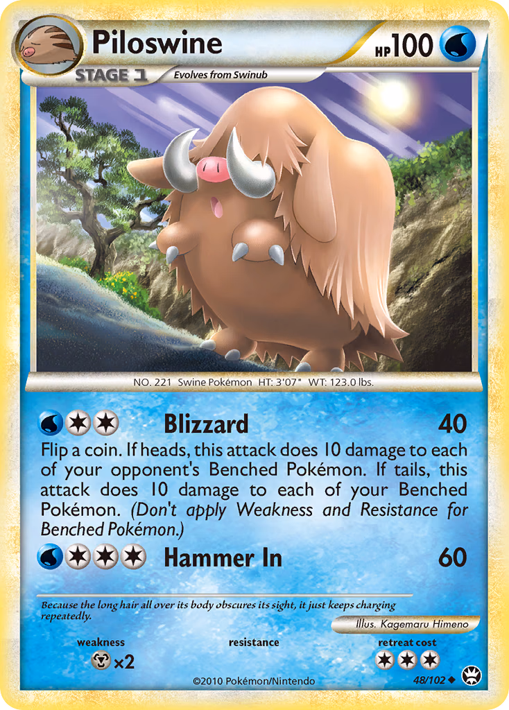 Piloswine Pokemon card (48/102, HS—Triumphant)