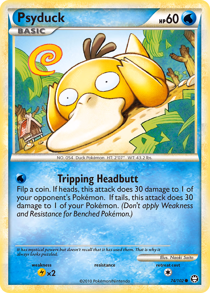 Psyduck Pokemon card (74/102, HS—Triumphant)