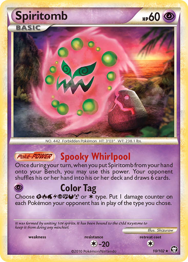 Spiritomb Pokemon card (10/102, HS—Triumphant)