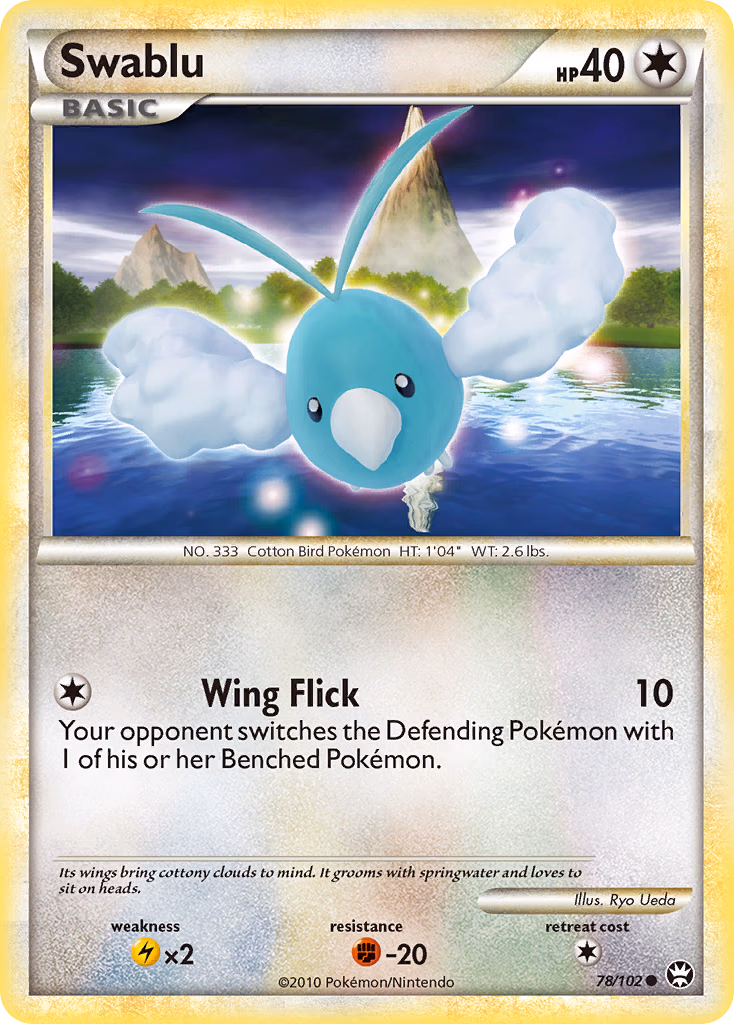 Swablu Pokemon card (78/102, HS—Triumphant)
