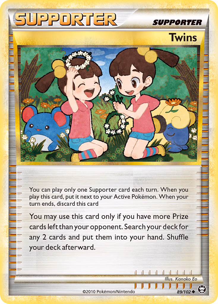 Twins Pokemon card (89/102, HS—Triumphant)